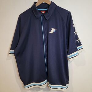 Reebok Allen Iverson Shirt Mens Large Blue The Answer Embroidered Warm Up